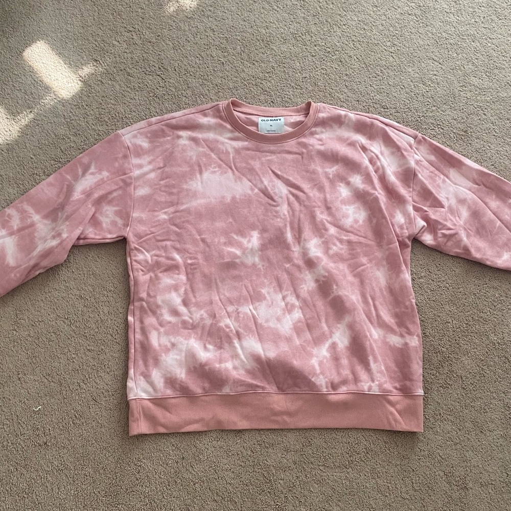 Old navy pink tie dye crew neck • size: XL